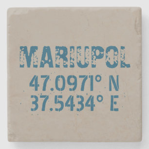 Dessous-de-verre En Pierre Marioupol Ukraine Latitude & Longitude Distressed