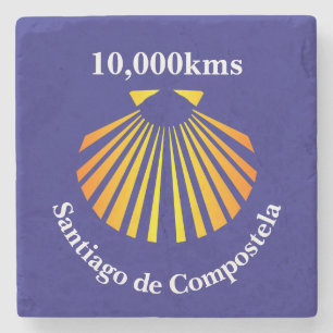 Dessous-de-verre En Pierre marqueur de distance Camino de Santiago