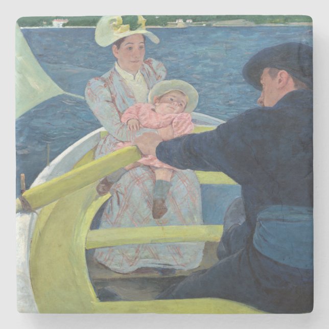 Dessous-de-verre En Pierre Mary Cassatt - La Partie en barque (Devant)