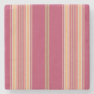 Dessous-de-verre En Pierre Mauve Pink et Ecru, Dessous de verre Carré Stripes