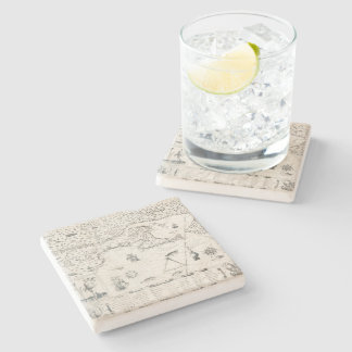 Dessous-de-verre En Pierre Medieval World Map Québec Nouvelle-France America