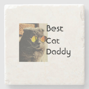 Dessous-de-verre En Pierre Meilleur modèle de cadeau de nom de photo de chat 
