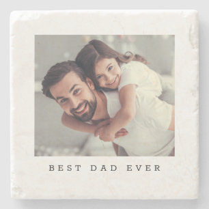 Dessous-de-verre En Pierre Meilleur Papa Photo, Texte, Personnalisé