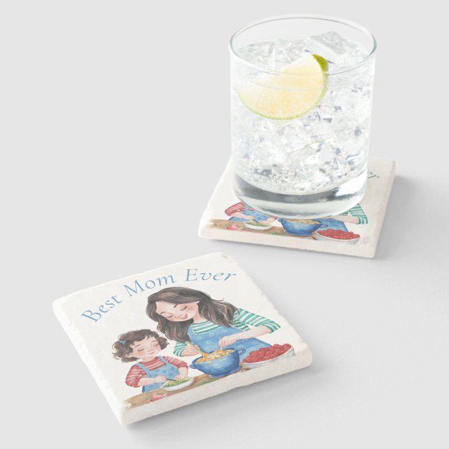 Dessous-de-verre En Pierre Meilleure maman Jamais Mère & Enfant Conception de (Créateur téléchargé)