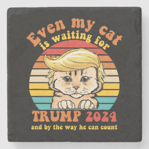 Dessous-de-verre En Pierre Même mon chat attend l'habillement Trump 2024
