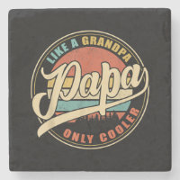 Mens PAPA like a Grandpa ONLY COOLER Funny Papa Pa