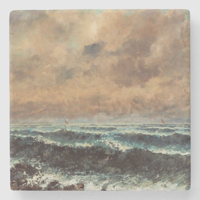 Dessous-de-verre En Pierre Mer d'automne - Gustave Courbet (Devant)