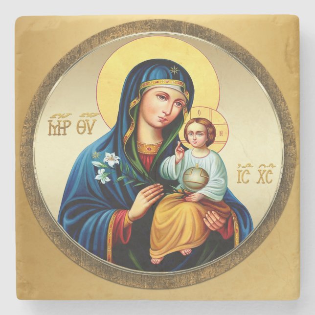 Dessous-de-verre En Pierre Mère de Dieu, vierge Marie (Devant)
