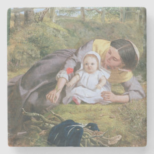 Dessous-de-verre En Pierre Mère et enfant avec un pavot