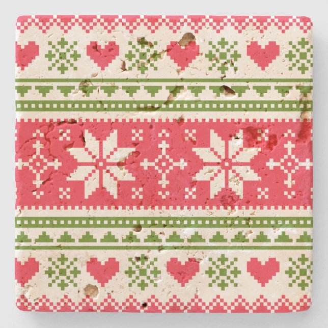Dessous-de-verre En Pierre Merry Christmas pattern 3 (Devant)
