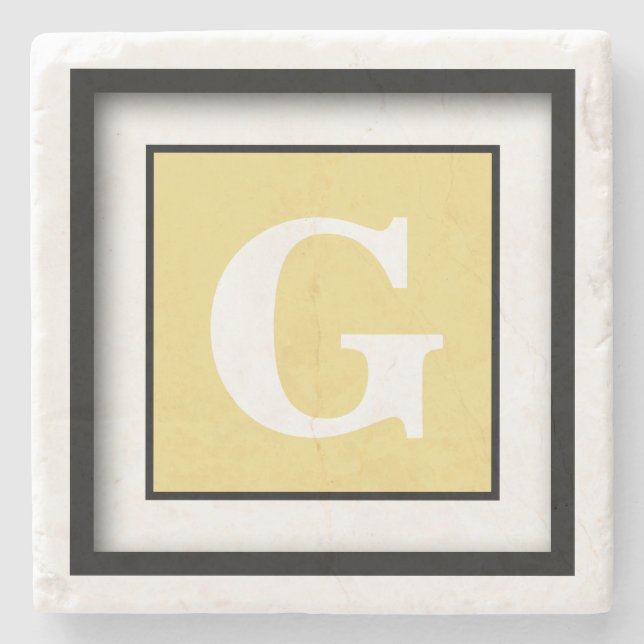 Dessous-de-verre En Pierre Métal En Cuir Tampé Formel Monochromatique (Devant)