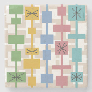 Dessous-de-verre En Pierre Mi-siècle moderne géométrique Multicolore 1