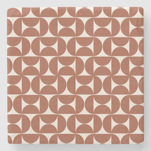 Dessous-de-verre En Pierre Mi-siècle Moderne Motif rouille Terracotta (Devant)