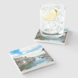 Dessous-de-verre En Pierre Michigan Fish Town Painting