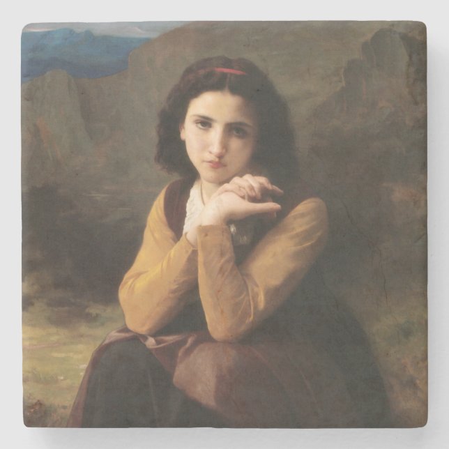 Dessous-de-verre En Pierre Mignon Innocence d'une adolescente, Bouguereau (Devant)