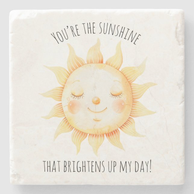 Dessous-de-verre En Pierre Mignonne Vous êtes la Typographie de Sunshine (Devant)