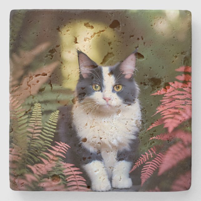 Dessous-de-verre En Pierre Millie Le Chat Ragdoll, (Devant)