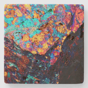 Dessous-de-verre En Pierre Minéral cristal de pierre gemme chalcopyrite