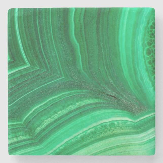 Dessous-de-verre En Pierre Minéral de Malachite vert brillant (Devant)