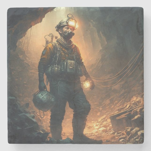 Dessous-de-verre En Pierre Mines dangereuses (Devant)
