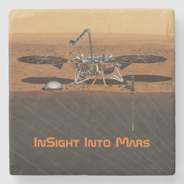 Dessous-de-verre En Pierre Mission InSight Mars Lander (Devant)