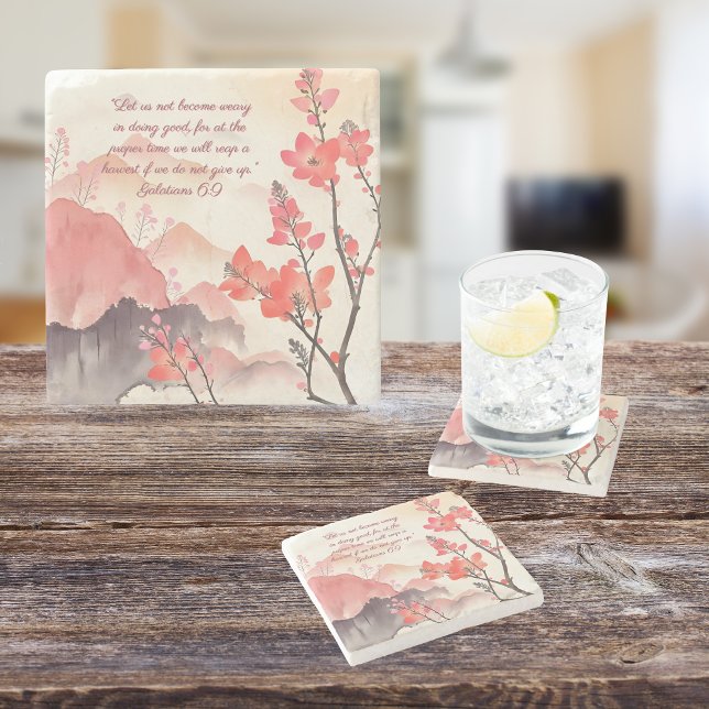 Dessous-de-verre En Pierre Mocha Vérone Coucher de soleil Mountain Meadow Bib (Créateur téléchargé)