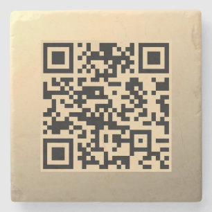 Dessous-de-verre En Pierre Modèle de code QR instantanément modifiable Faux