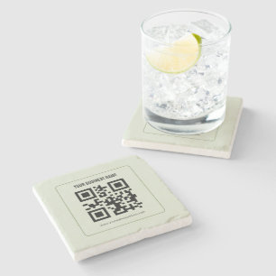 Dessous-de-verre En Pierre Modèle de nom d'entreprise de code QR personnalisé