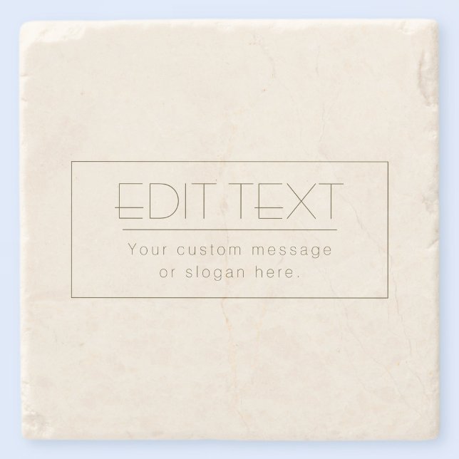 Dessous-de-verre En Pierre Modèle élégant et modifiable | Blanc cassé et Brow (Créateur téléchargé)