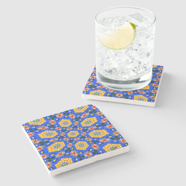 Dessous-de-verre En Pierre Modèle floral esthétique (Côté)