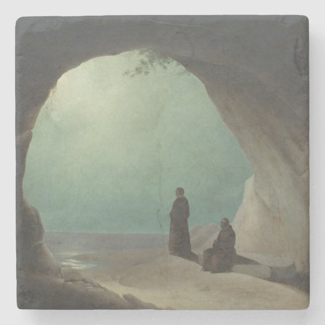 Dessous-de-verre En Pierre Moines dans une Grotte (par Carl Blechen) (Devant)