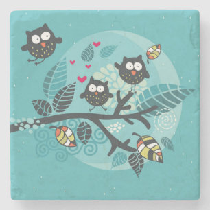 Dessous-de-verre En Pierre Mon animal familier fol de hibou