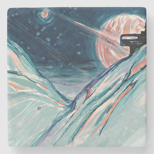 Dessous-de-verre En Pierre Mon futur chez soi dans l'espace (Devant)