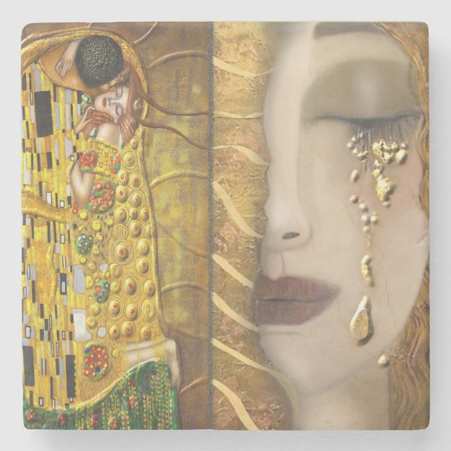 Dessous-de-verre En Pierre Mon Klimt Serie : Or (Devant)
