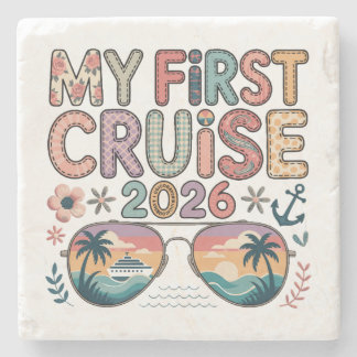 Dessous-de-verre En Pierre Mon Premier Croisière 2026, Cadeau de Vacances pou