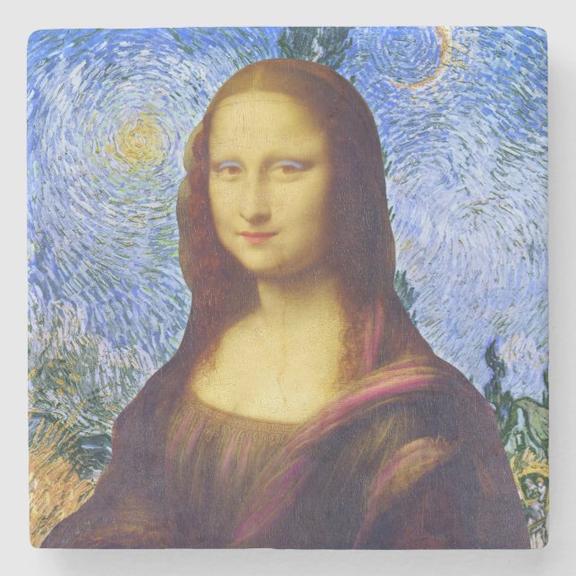 Dessous-de-verre En Pierre Mona Lisa et Van Gogh (Devant)
