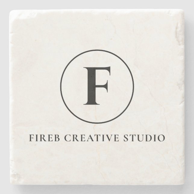 Dessous-de-verre En Pierre Monogram Minimalist Initial Name Marble Design (Devant)