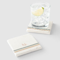 Monogramme à rayures rétro chic