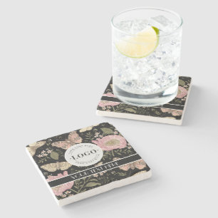 Dessous-de-verre En Pierre Monogramme botanique Fleur sauvage moderne et tend