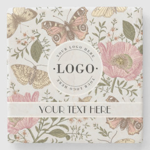 Dessous-de-verre En Pierre Monogramme botanique Fleur sauvage moderne et tend