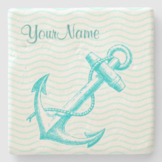 Dessous-de-verre En Pierre Monogramme Coaster pour boissons nautiques