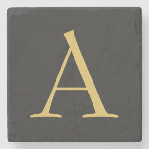 Dessous-de-verre En Pierre Monogramme couleur or gris professionnel