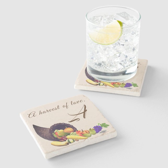 Dessous-de-verre En Pierre Monogramme d'action de grâces (Créateur téléchargé)