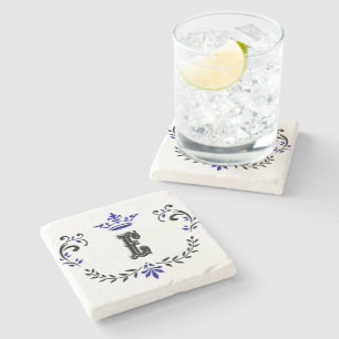 Dessous-de-verre En Pierre Monogramme de couronne 'E'