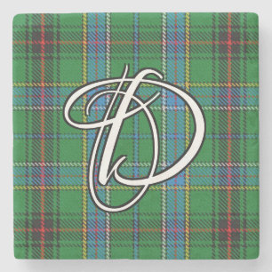 Dessous-de-verre En Pierre Monogramme de coutume de tartan de Duncan de clan