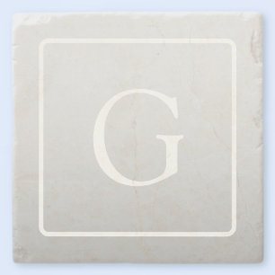 Dessous-de-verre En Pierre Monogramme de nom de famille avec un dégradé gris