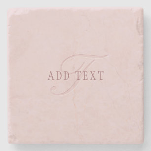 Dessous-de-verre En Pierre Monogramme élégant Or Rose