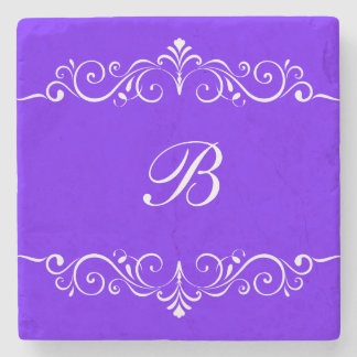 Dessous-de-verre En Pierre Monogramme floral Coasters