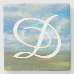 Dessous-de-verre En Pierre Monogramme Jour lumineux II