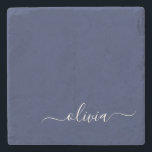 Dessous-de-verre En Pierre Monogramme moderne bleu marine et blanc<br><div class="desc">Découvrez notre collection de monogrammes modernes bleu et blanc de la Marine : Élevez votre décor de maison avec notre collection sophistiquée avec un schéma de couleurs bleu marine et blanc contemporain. Chaque pièce est minutieusement conçue pour exsuder l'élégance et le style, parfait pour ajouter une touche de modernité à...</div>